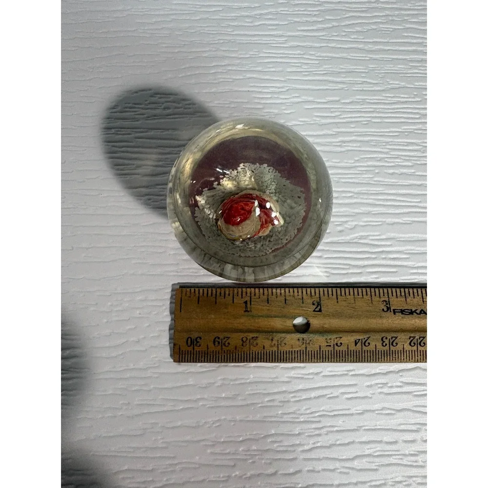 Vintage Silvestri Santa Mini Snow Globe Red Wooden Base Holiday Decor S0045